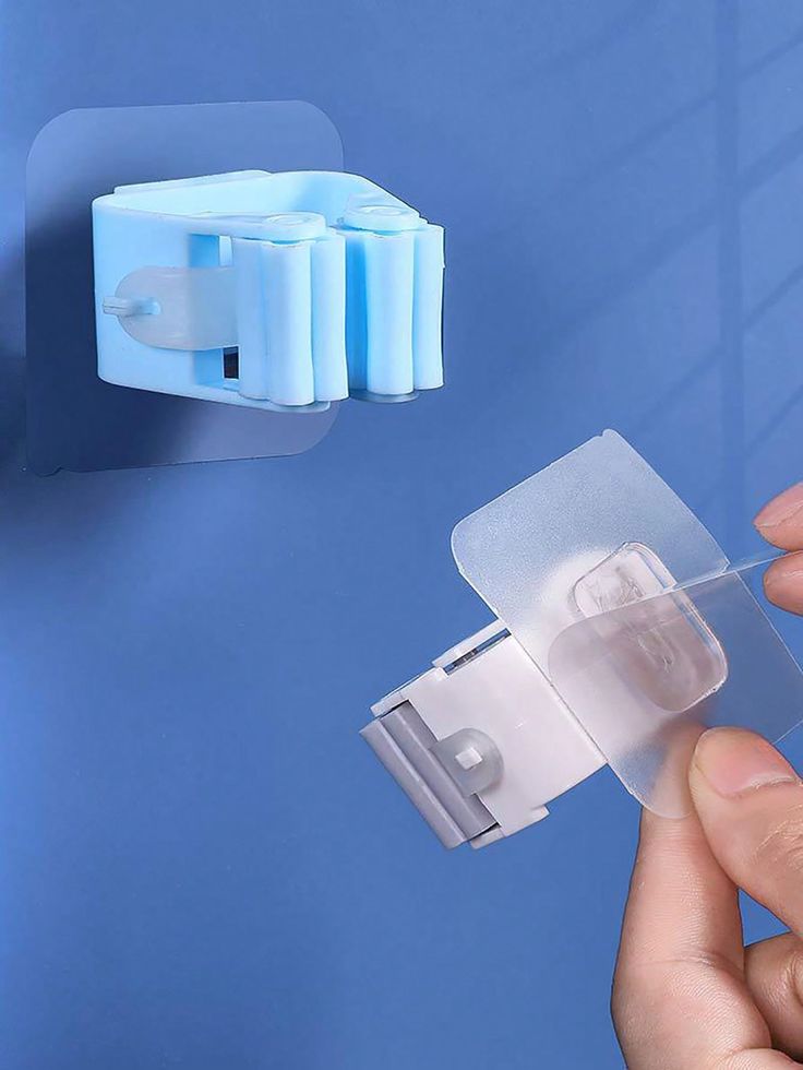 Pack of 3 Mop and Broom Self Adhesive Holder (Random Colour)